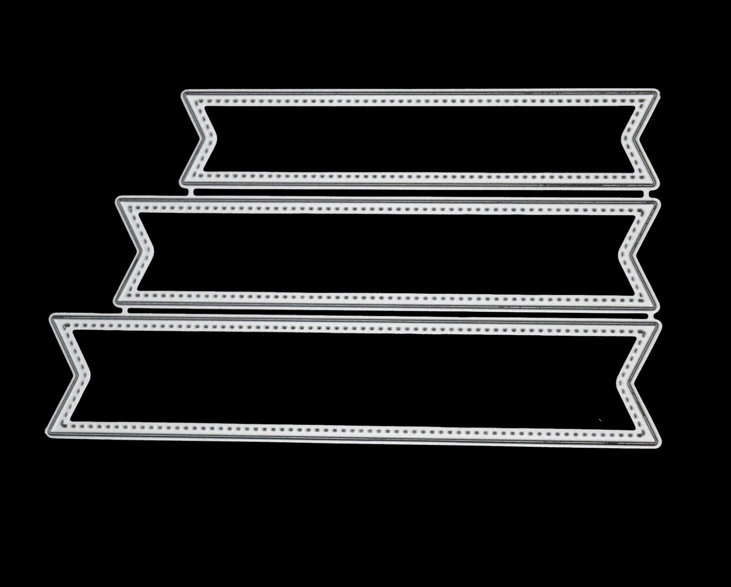 3 PC Dot Patterned Banner Metal Cutting Dies Set, Card Making, Paper Crafts I0