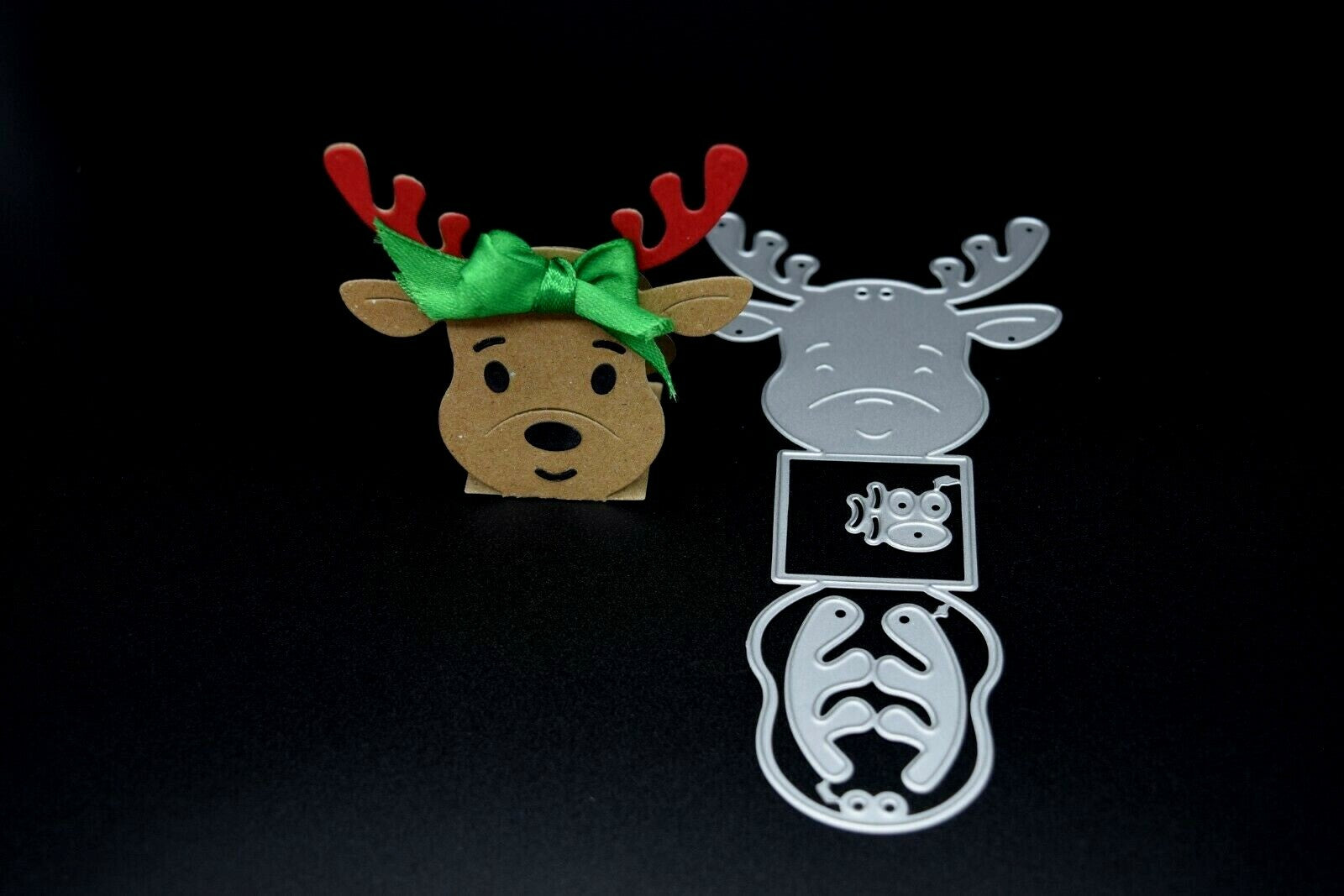 3D Christmas Reindeer Metal Cutting Die Card making, Scrapbooking *UK Seller* D4