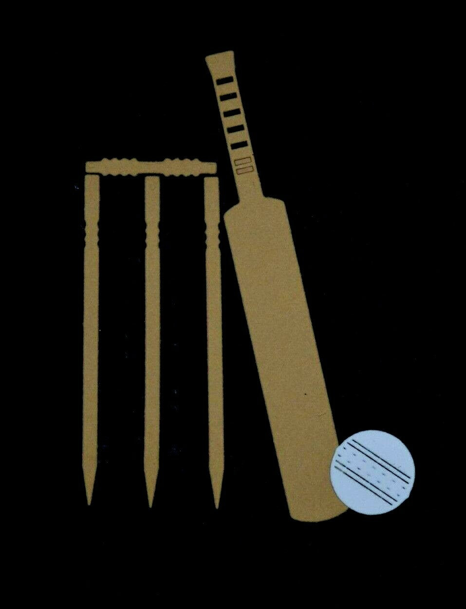 Cricket Bat, Stumps, Ball & Bails Metal Cutting Dies, Male, Sport Card Making F1