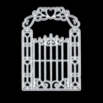 Victorian Style Gate with Hearts Metal Cutting Die, Card making, Scrapbooking A8