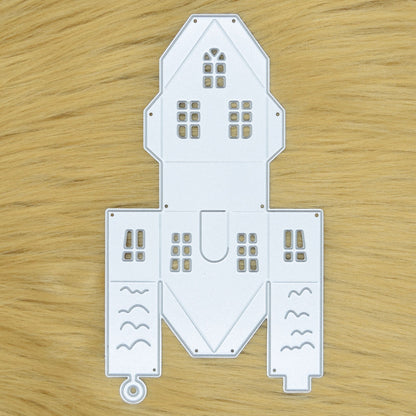 3D House Metal Cutting Die, With Door Windows & Loop for Hanging, Crafting A5