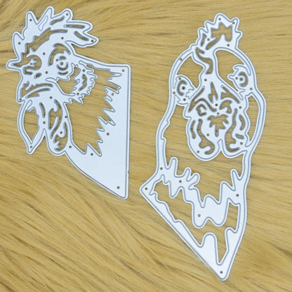 2 Large Chicken Head Metal Cutting Dies, Hens, Card Making, Paper Crafts, I9
