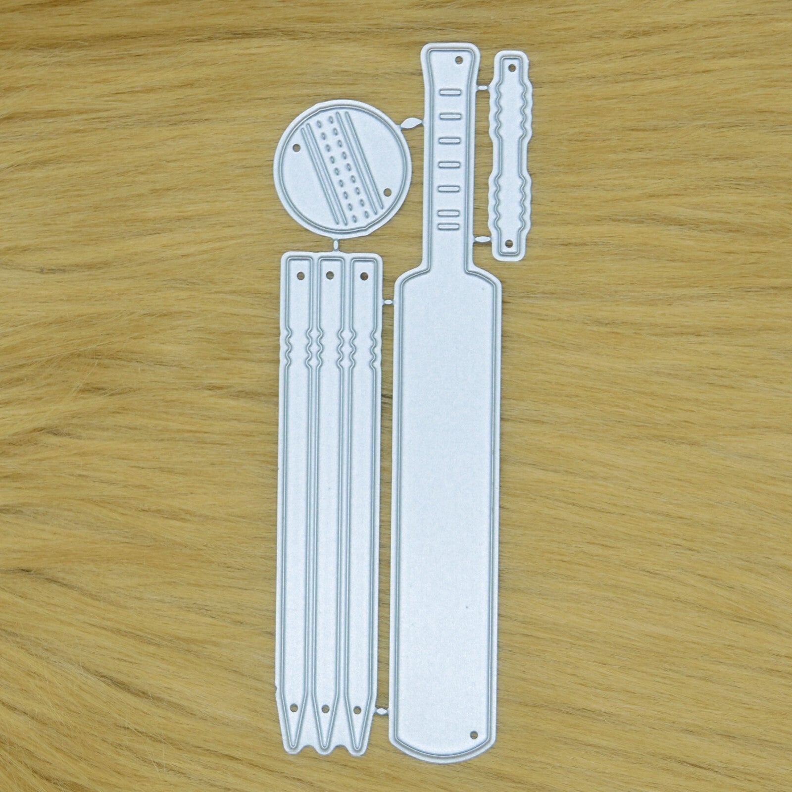 Cricket Bat, Stumps, Ball & Bails Metal Cutting Dies, Male, Sport Card Making F1