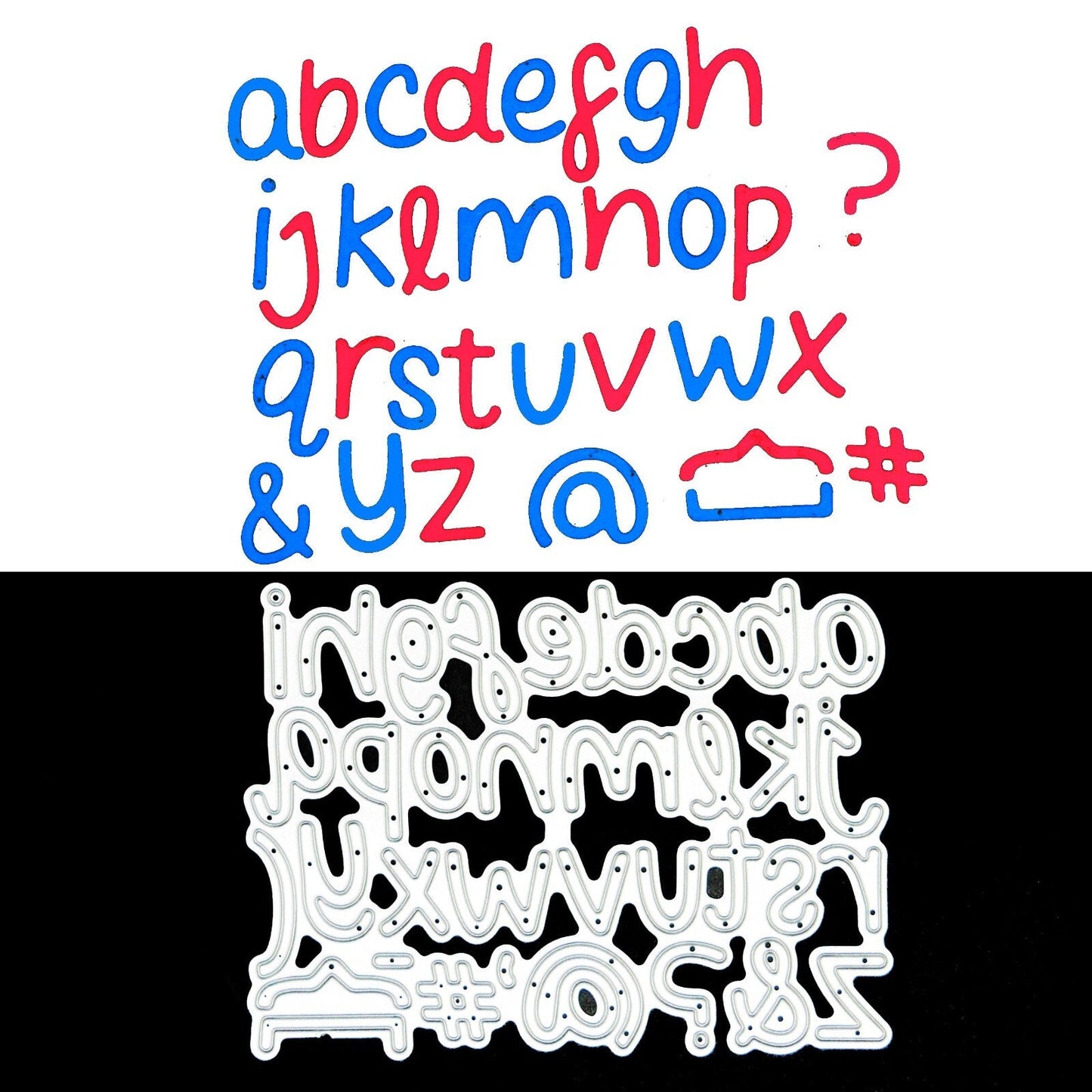 Lowercase Alphabet + Symbols Metal Cutting Die, 1.2 CM - 1.8 CM Cut Size F1