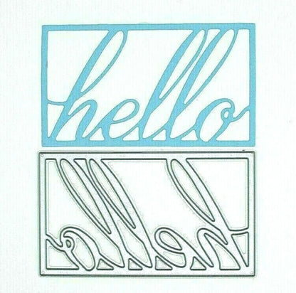 Quality Metal Cutting Die 'Hello', Card making, Scrapbooking Paper Crafts, A2