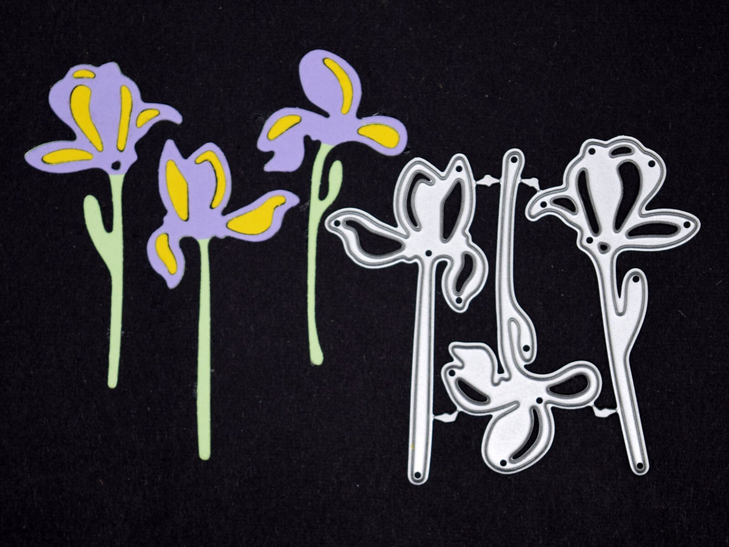 3 Iris Flowers Metal Cutting Dies, Stencil Cutters, Card making, Scrapbooking A9