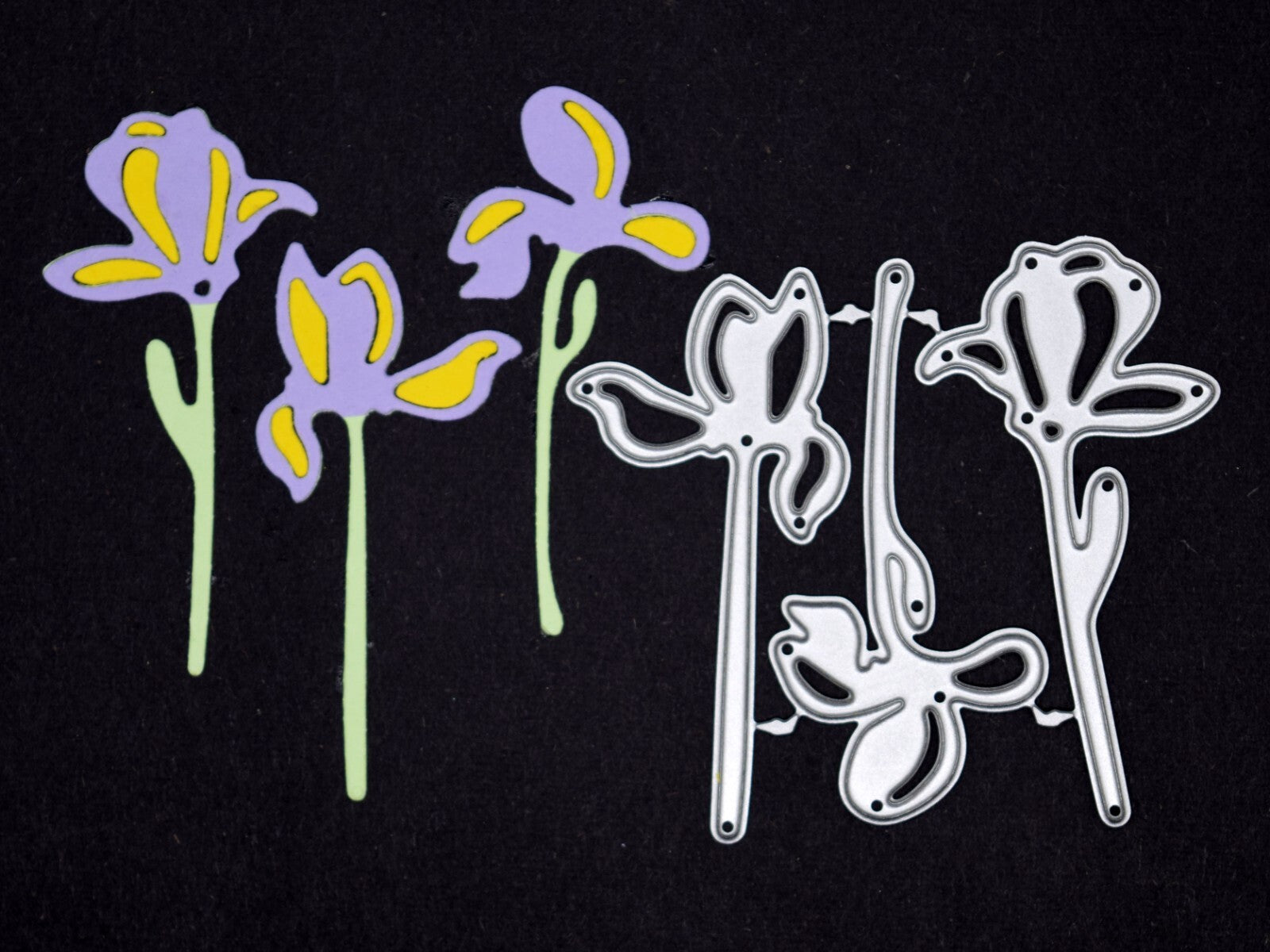 3 Iris Flowers Metal Cutting Dies, Stencil Cutters, Card making, Scrapbooking A9