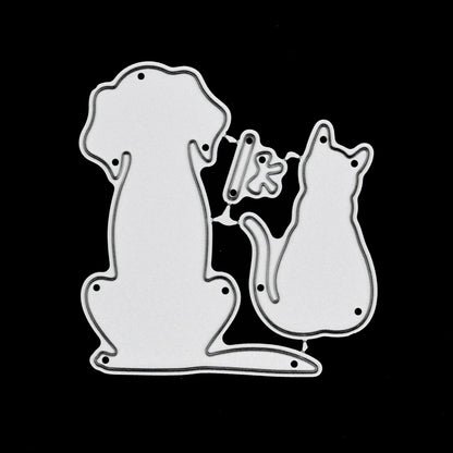 Cute Cat & Dog Metal Cutting Dies Set, Pets, Card Making, Paper Crafts, F3