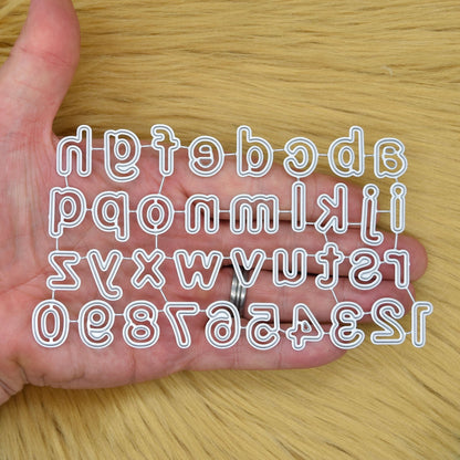 Lowercase Alphabet Letters & Numbers Metal Cutting Die, Card making, D7