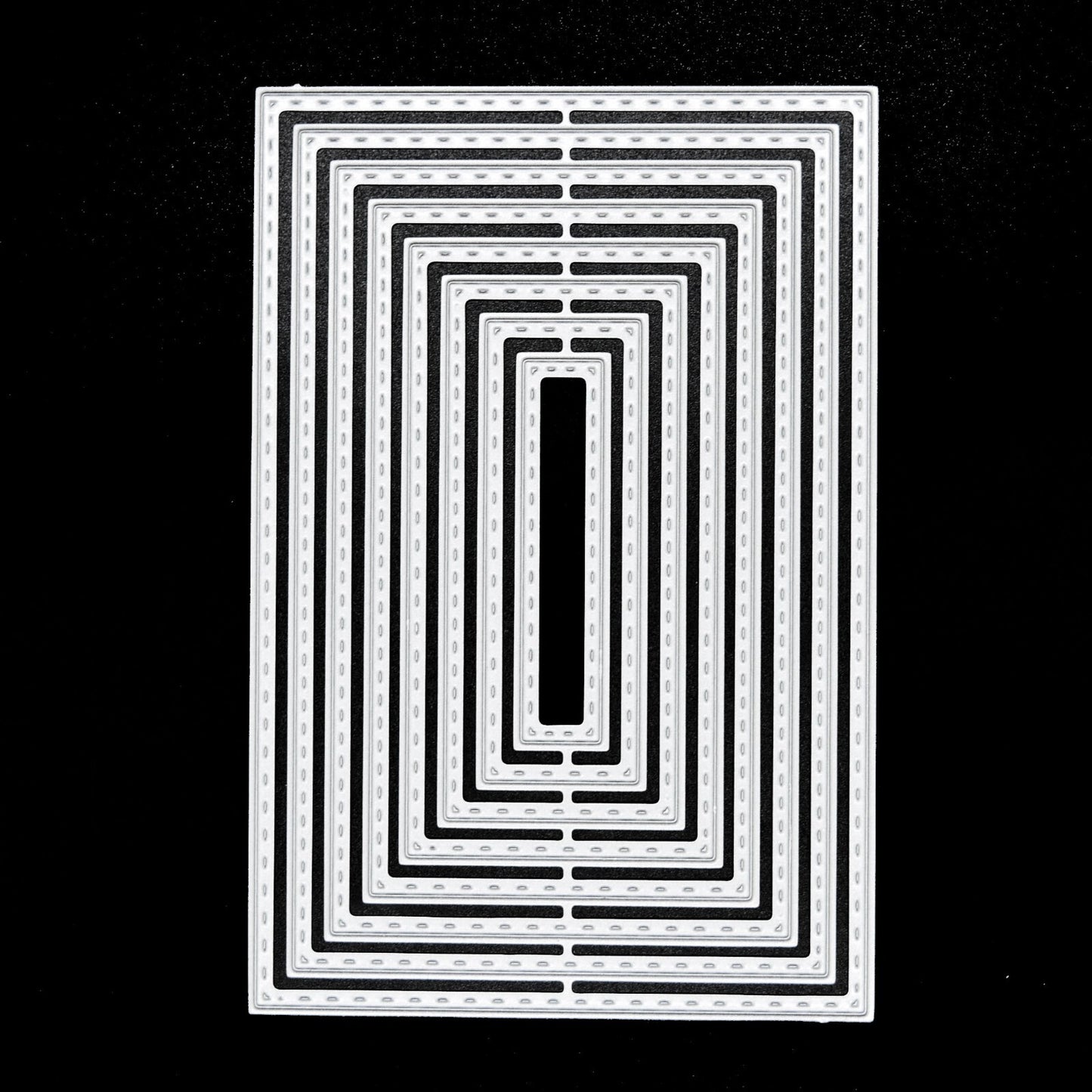 Nest of 8 Rectangle Stitch Patterned Metal Cutting Dies, Card Making, Crafts E3