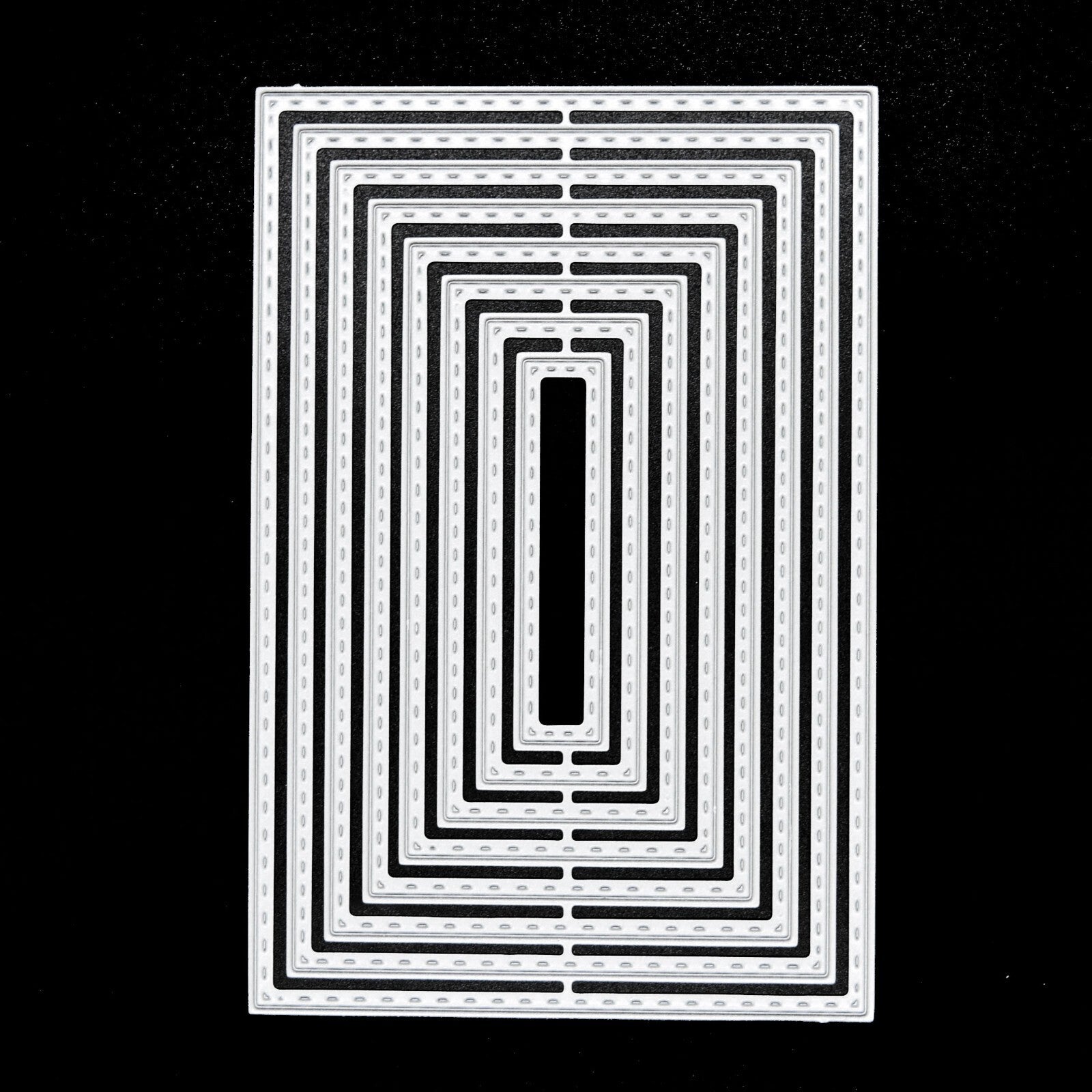 Nest of 8 Rectangle Stitch Patterned Metal Cutting Dies, Card Making, Crafts E3