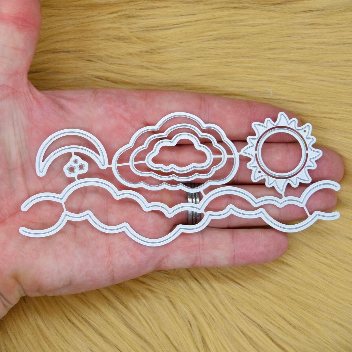 8 PC Sun Moon Clouds Stars Metal Cutting Dies Set, Card Making, Scrapbooking J1
