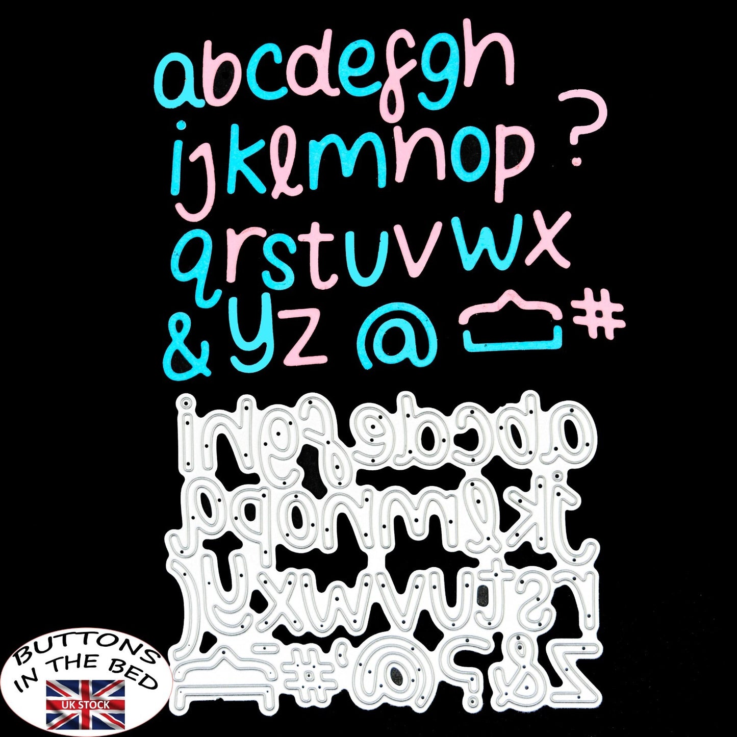Lowercase Alphabet + Symbols Metal Cutting Die, 1.2 CM - 1.8 CM Cut Size F1