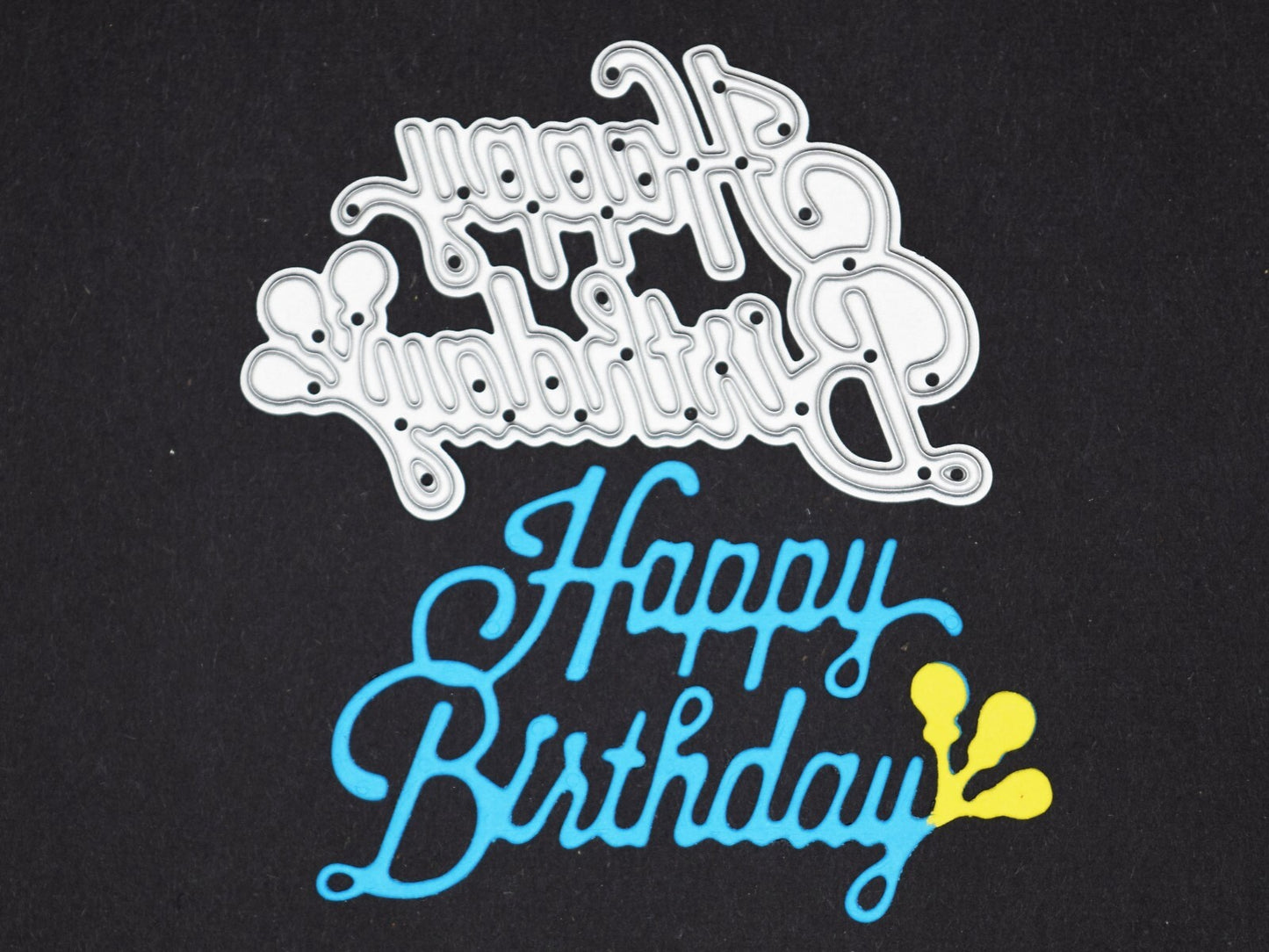 'Happy Birthday' + Balloons Sentiments Metal Cutting Die, Card Making A7