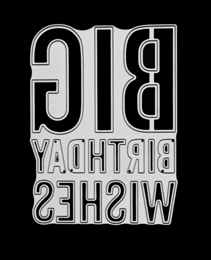 ⭐'BIG Birthday Wishes' Sentiments Metal Cutting Die, Card Making, Crafts  E5 ⭐