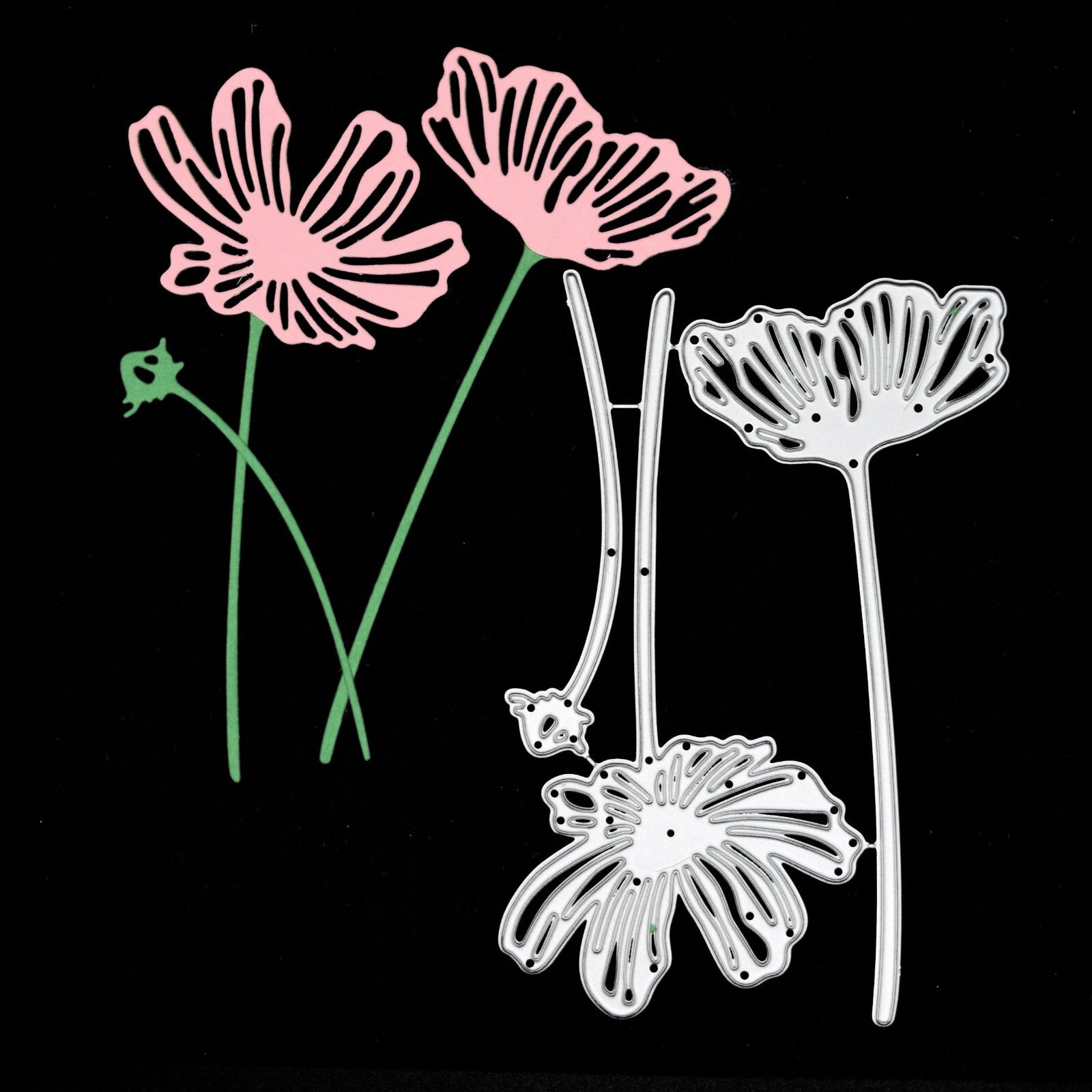 3 Decorative Flowers Metal Cutting Dies, Flower, Card making, Scrapbooking A9
