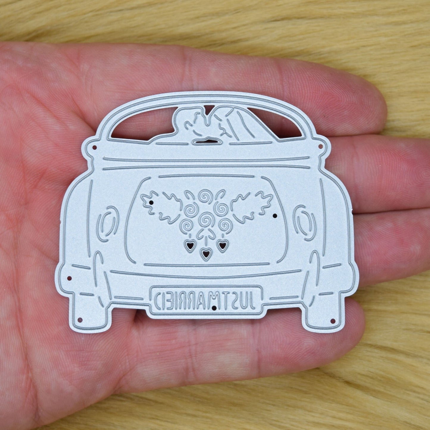 Just Married Newly-Wed Car Metal Cutting Die, Wedding, Mr & Mrs, Card making, I8