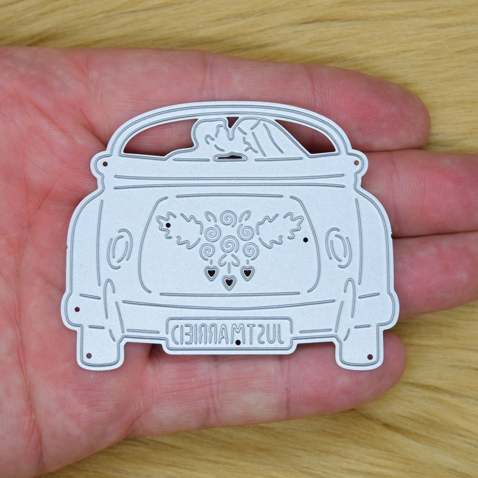 Just Married Newly-Wed Car Metal Cutting Die, Wedding, Mr & Mrs, Card making, I8