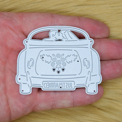 Just Married Newly-Wed Car Metal Cutting Die, Wedding, Mr & Mrs, Card making, I8
