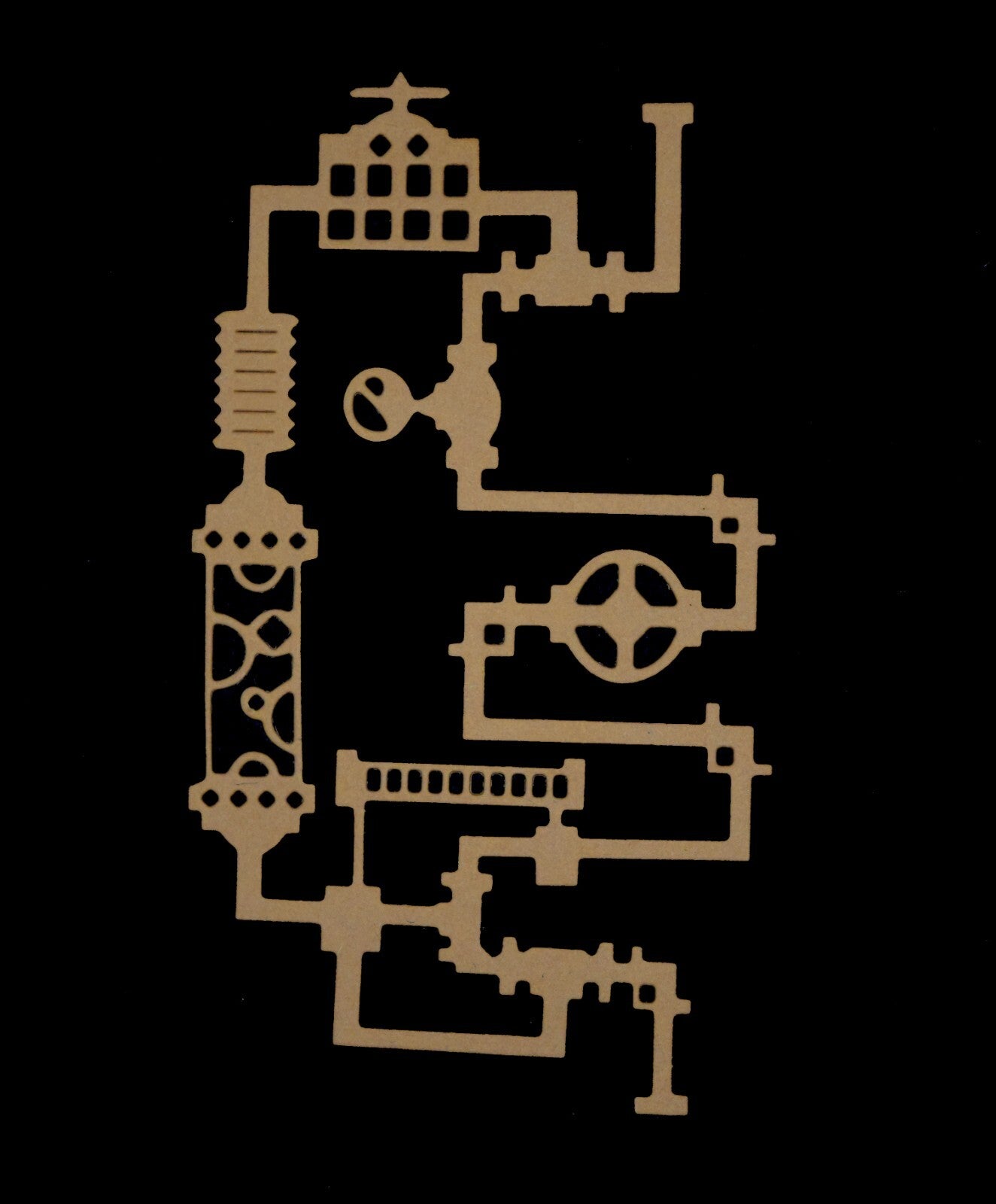 Steampunk Pipes & Valves Metal Cutting Die, Card Making, Scrapbooking Crafts I0