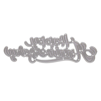A 'Happy Anniversary' Metal Cutting Die, Stencil,  Card Making, Paper Crafts  A6