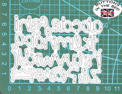 Lowercase Alphabet + Symbols Metal Cutting Die, 1.2 CM - 1.8 CM Cut Size F1