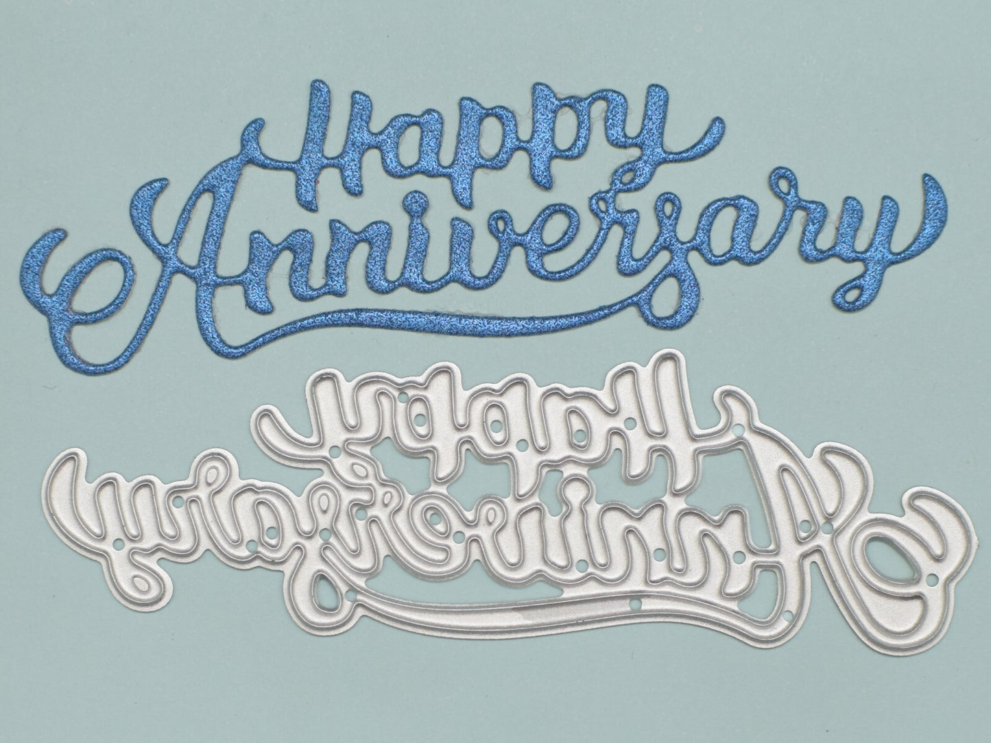 A 'Happy Anniversary' Metal Cutting Die, Stencil,  Card Making, Paper Crafts  A6