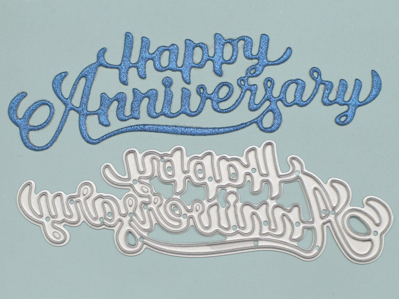 A 'Happy Anniversary' Metal Cutting Die, Stencil,  Card Making, Paper Crafts  A6