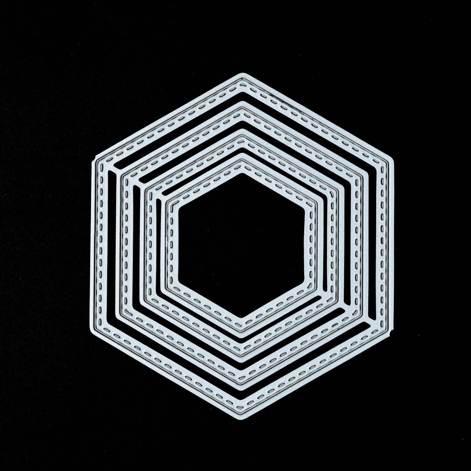 Nest of 4 Hexagon Stitch Patterned Metal Cutting Dies, Card Making, Crafts, J1