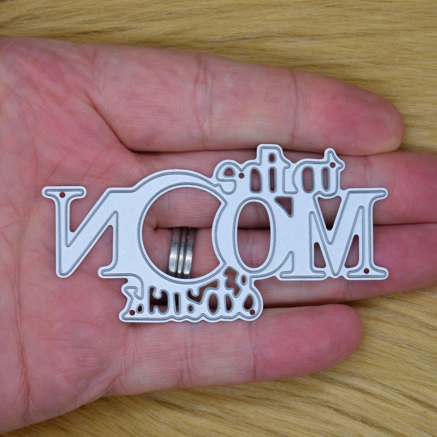 'To The Moon & Back' Sentiments Metal Cutting Die, Love Stencil, Card making, A2
