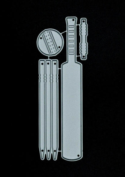 Cricket Bat, Stumps, Ball & Bails Metal Cutting Dies, Male, Sport Card Making F1