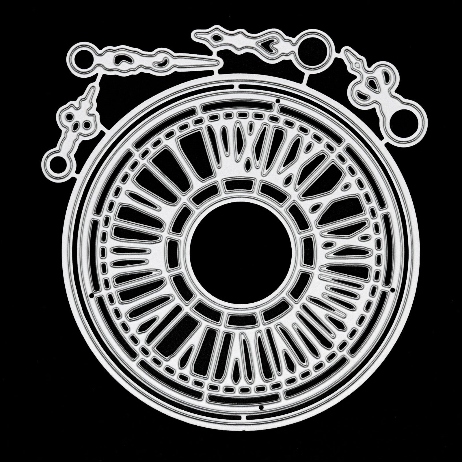Large Clock & Hands Metal Cutting Dies Set, Steampunk, Card Making, I8