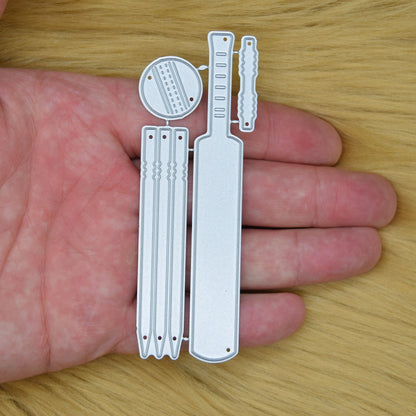 Cricket Bat, Stumps, Ball & Bails Metal Cutting Dies, Male, Sport Card Making F1