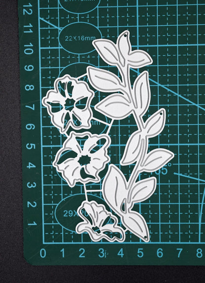4 Piece Flowers & Leaves Metal Cutting Die Set, Vegetation, Card making F1