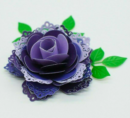 3D Rose Flower Metal Cutting Dies – Layered Floral Set