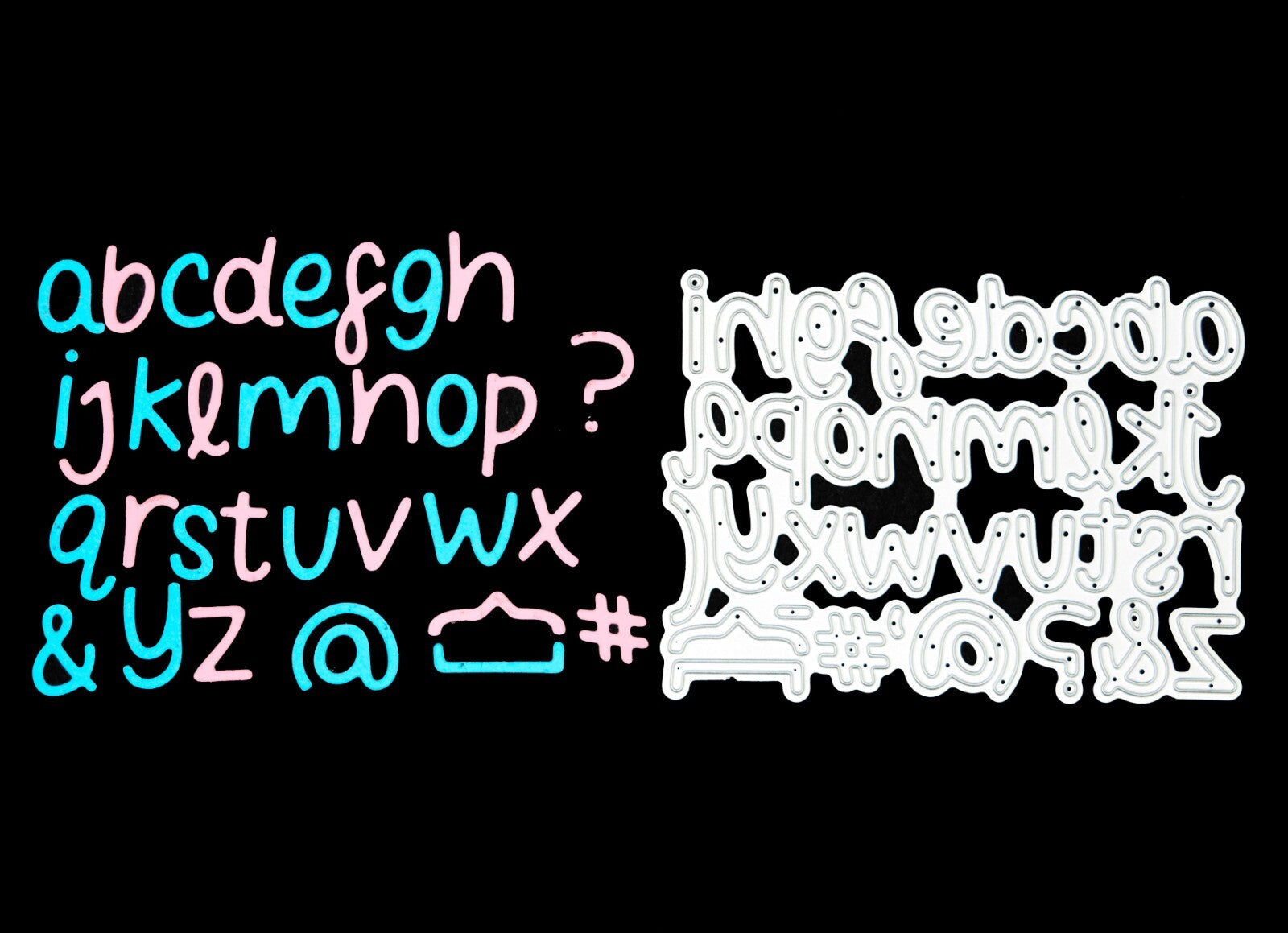Lowercase Alphabet + Symbols Metal Cutting Die, 1.2 CM - 1.8 CM Cut Size F1