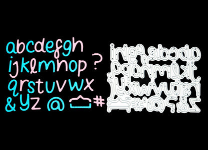 Lowercase Alphabet + Symbols Metal Cutting Die, 1.2 CM - 1.8 CM Cut Size F1