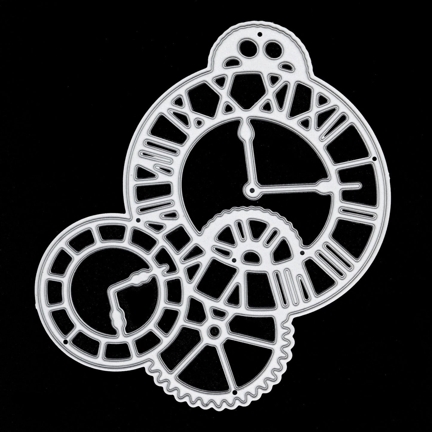 Steampunk Metal Cutting Die of Clocks & Cogs, Card Making, Scrapbooking, A8