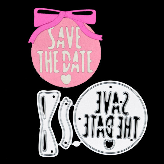'Save The Date' Sentiments Metal Cutting Die, Invitations, Wedding, Party, K0