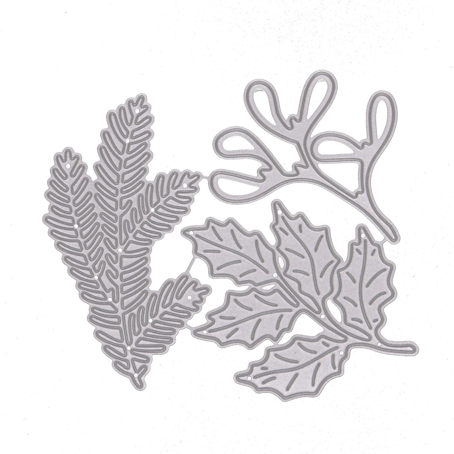 Holly, Pine and Mistletoe Leaves Metal Cutting Dies, Card Making, Christmas, E6