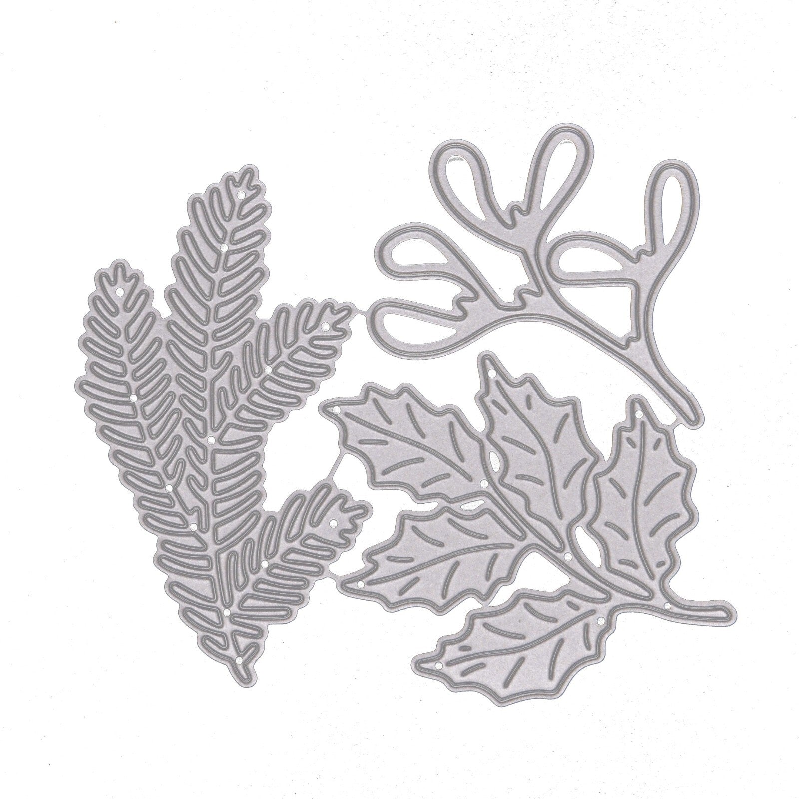 Holly, Pine and Mistletoe Leaves Metal Cutting Dies, Card Making, Christmas, E6