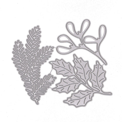 Holly, Pine and Mistletoe Leaves Metal Cutting Dies, Card Making, Christmas, E6
