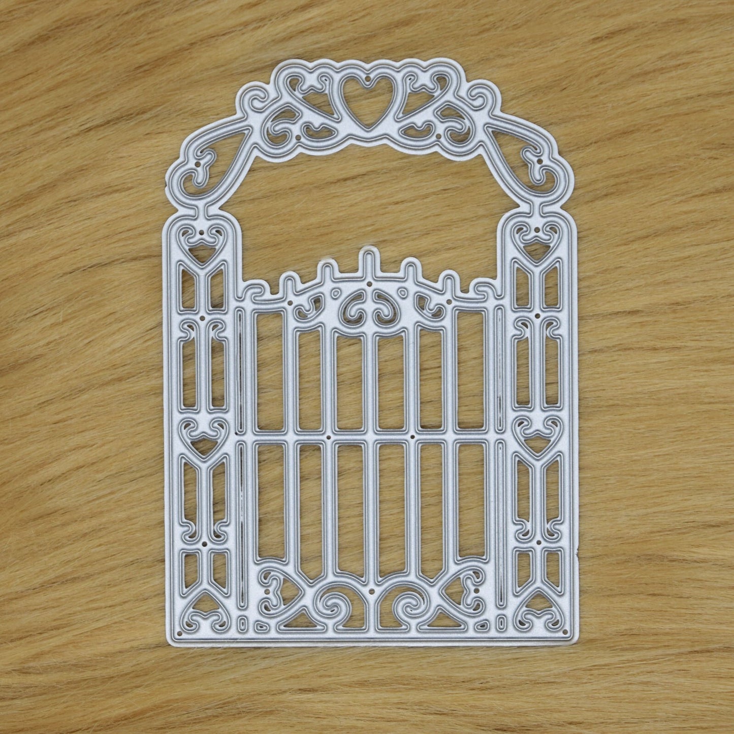 Victorian Style Gate with Hearts Metal Cutting Die, Card making, Scrapbooking A8
