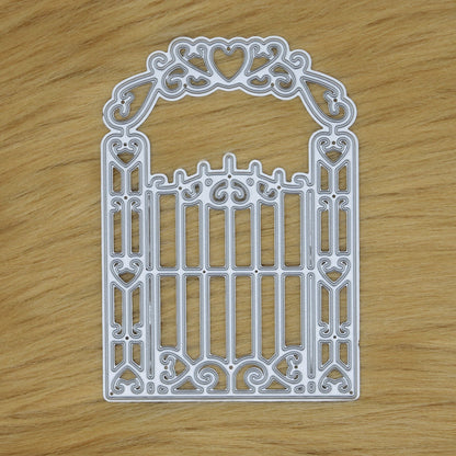 Victorian Style Gate with Hearts Metal Cutting Die, Card making, Scrapbooking A8
