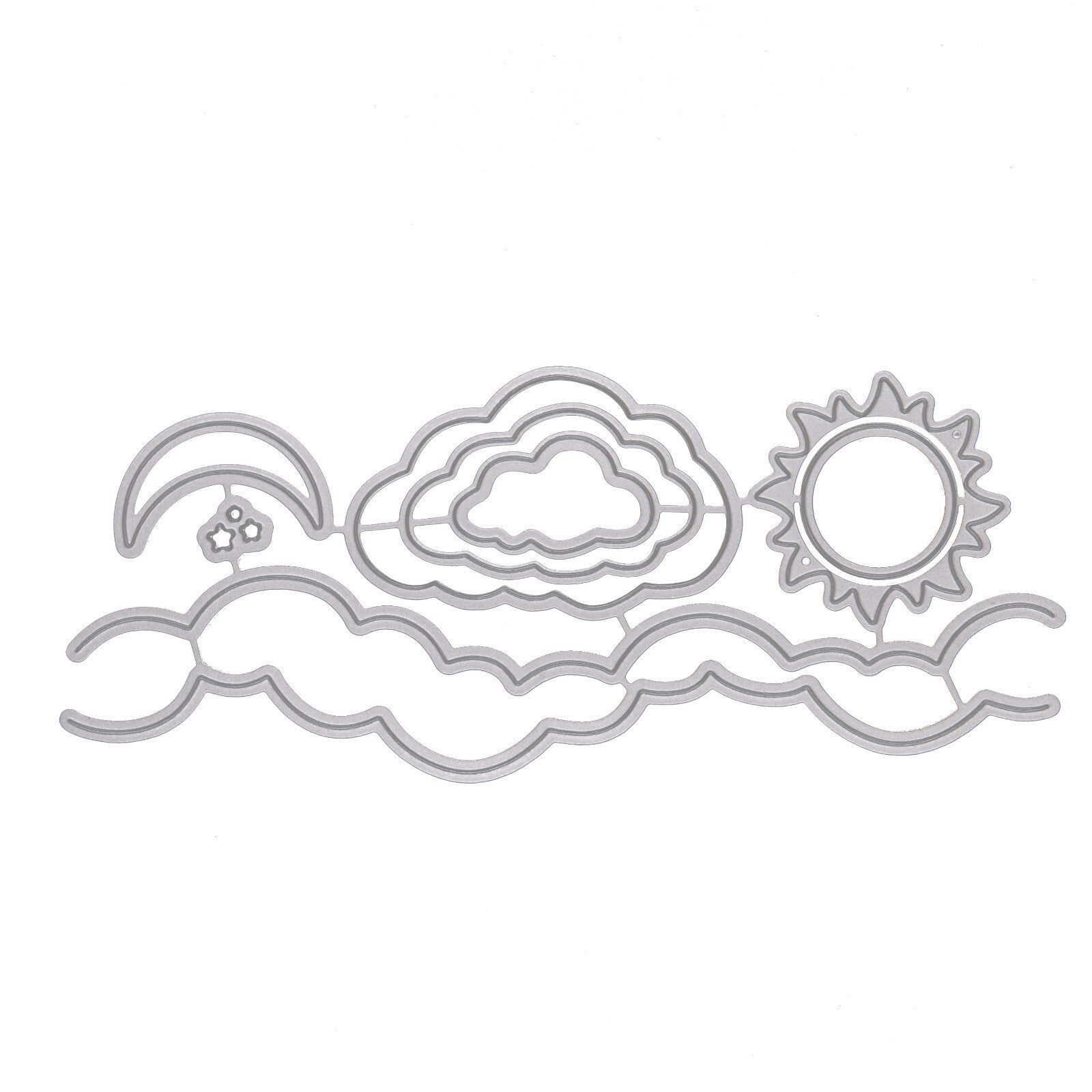 8 PC Sun Moon Clouds Stars Metal Cutting Dies Set, Card Making, Scrapbooking J1
