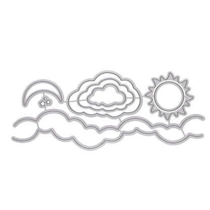 8 PC Sun Moon Clouds Stars Metal Cutting Dies Set, Card Making, Scrapbooking J1