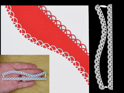 2 Lace Effect Border / Edging Metal Cutting Dies, Card making, Scrapbooking, A2