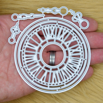 Large Clock & Hands Metal Cutting Dies Set, Steampunk, Card Making, I8
