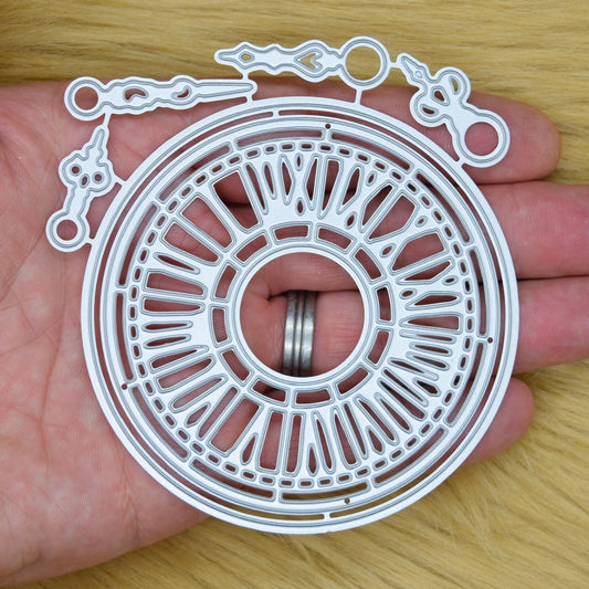 Large Clock & Hands Metal Cutting Dies Set, Steampunk, Card Making, I8
