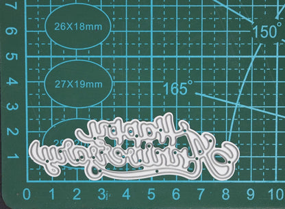 A 'Happy Anniversary' Metal Cutting Die, Stencil,  Card Making, Paper Crafts  A6